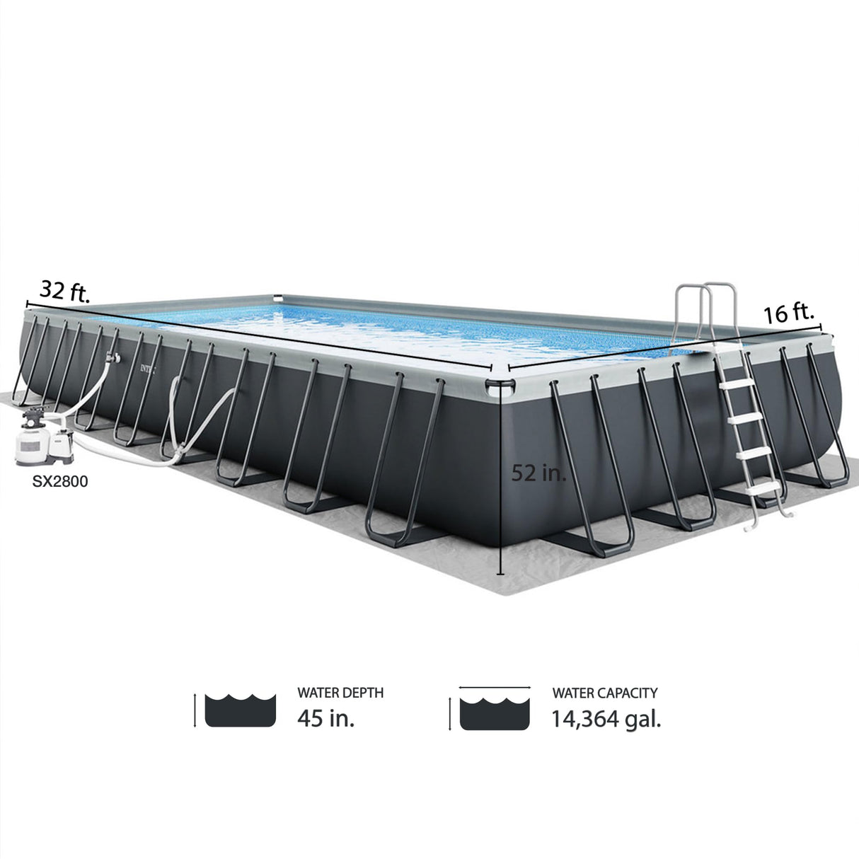 Intex 26367EH Ultra XTR Deluxe Rectangular Above Ground Swimming Pool Set