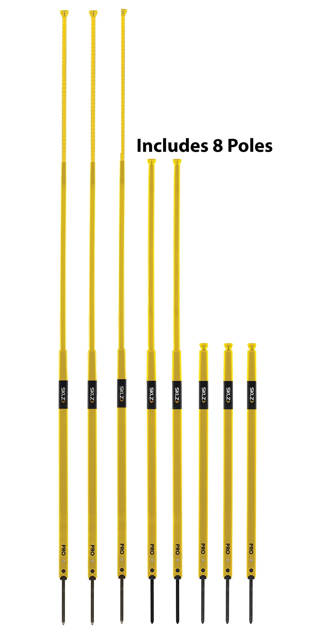 SKLZ Pro Training Telescoping Agility Poles for Soccer Drills and Training (Set of 8),Yellow