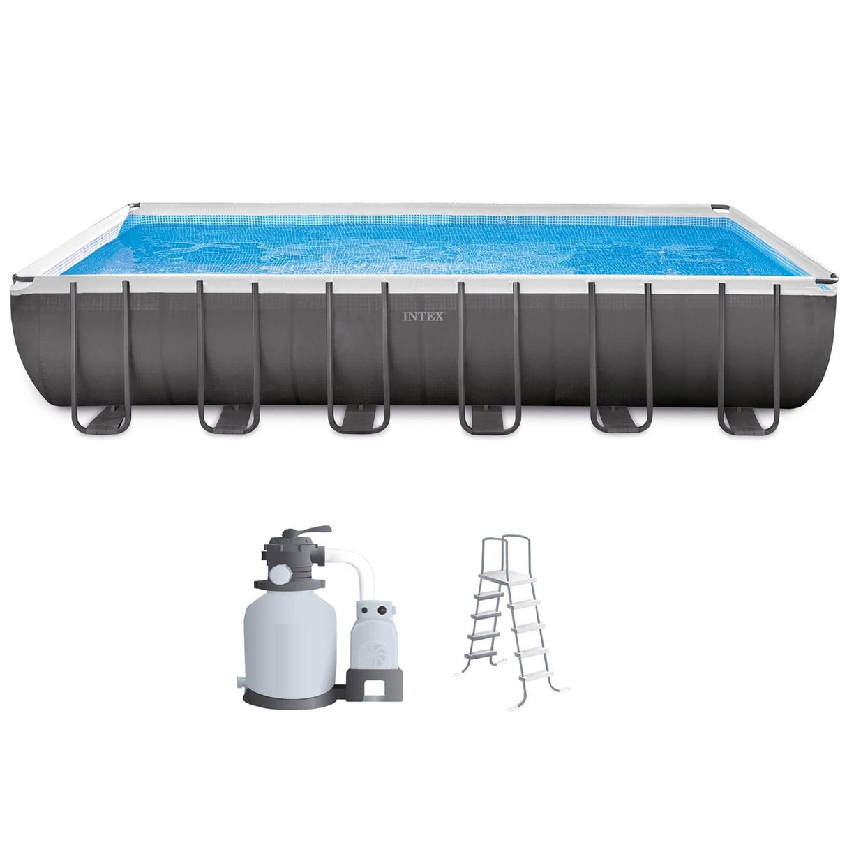 Intex Ultra XTR Frame 24' x 12' x 52" Above Ground Swimming Pool Set with Sand Filter Pump