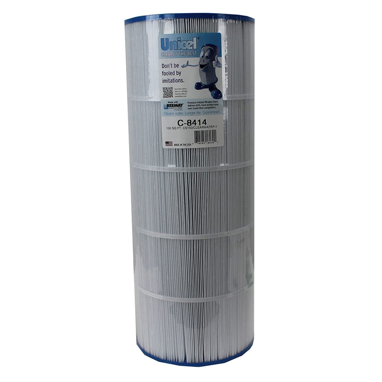 Unicel 150 Square Foot Swimming Pool and Spa Replacement Filter Cartridge with Urethane End Caps for Multiple Pool Filter Models