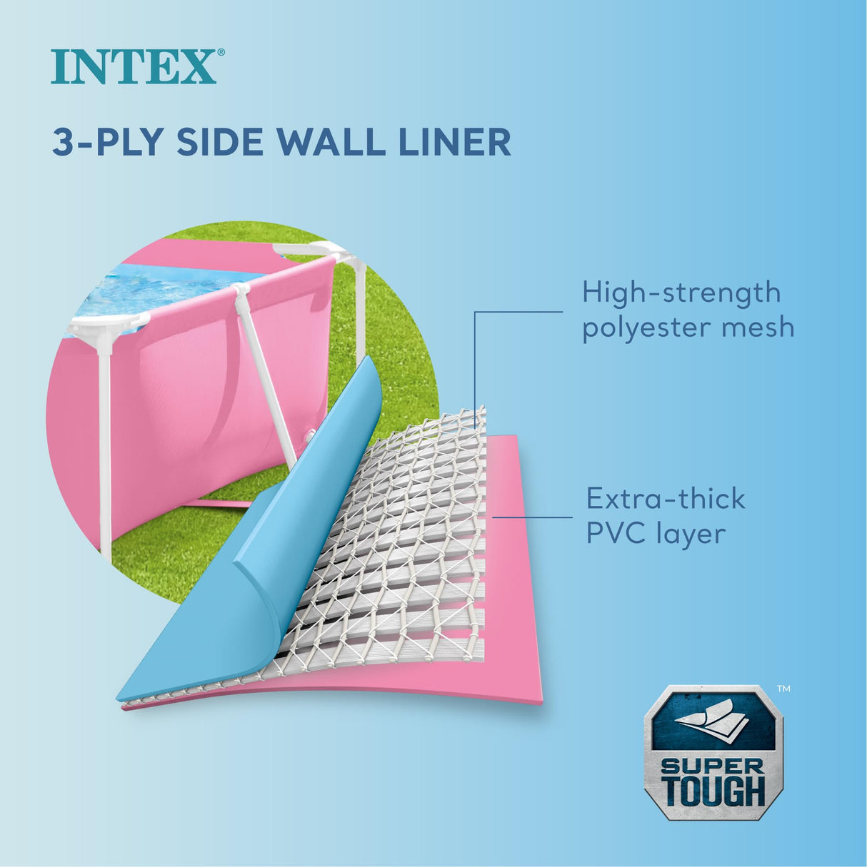 Intex Metal Frame Above Ground Outdoor Backyard Swimming Pool