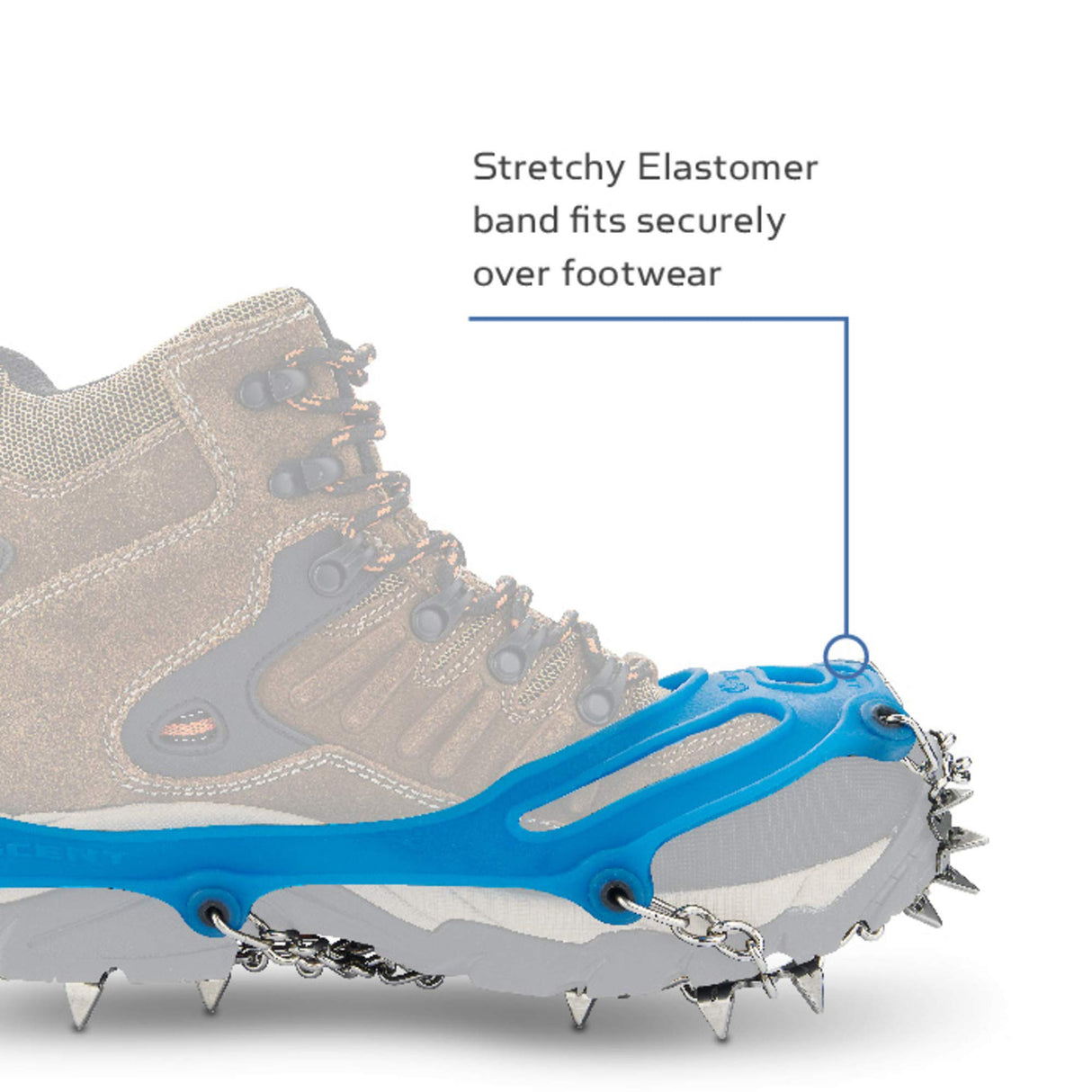 Yaktrax Ascent Anti-Slip Crampons: Aggressive Ice & Snow Traction Device, 16 Stainless-Steel Spikes, Perfect for Hiking, Fishing, Walking, Climbing, Mountaineering, For Men, Women, and Youth, (1 Pair)