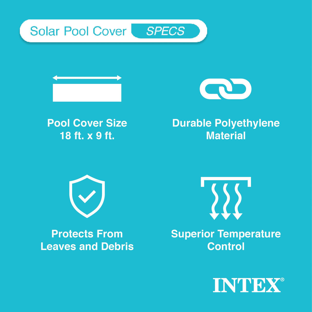 Intex Solar Cover for 18ft X 9ft Rectangular Frame Pools