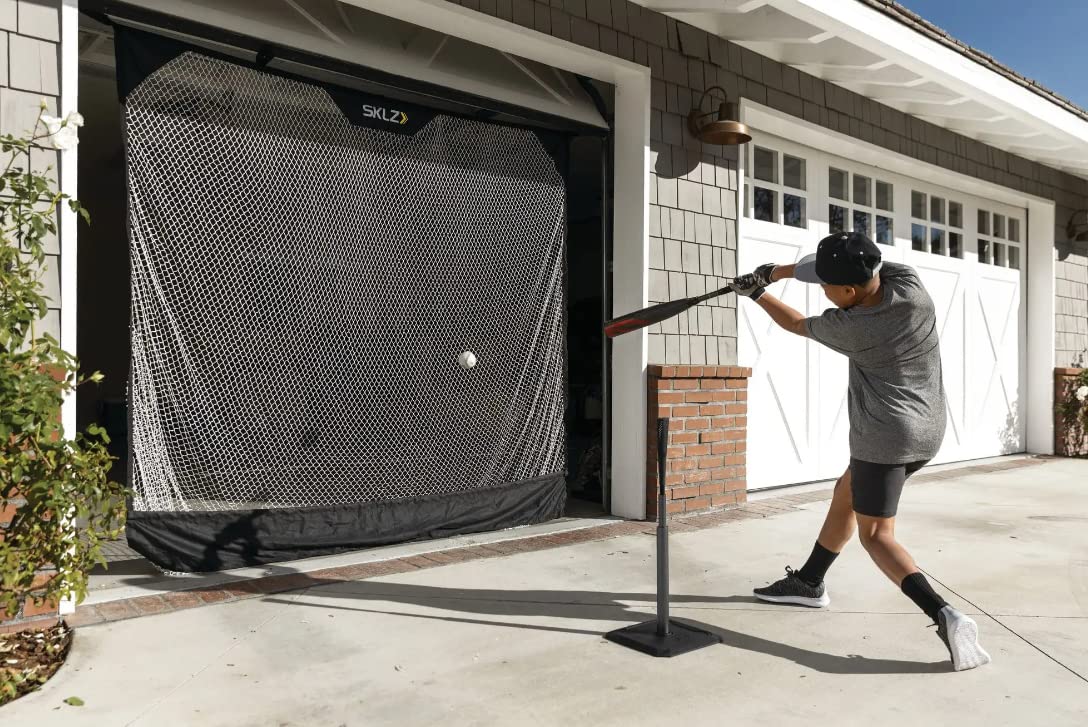 SKLZ Portable Baseball and Softball Hitting Net with Vault, Black, 7 x 7 feet