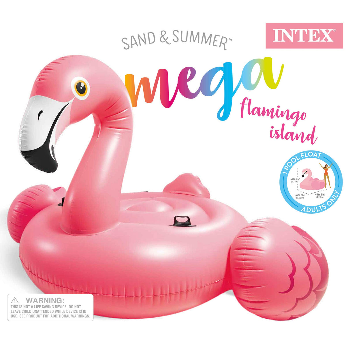Intex 57288EP Giant Inflatable 80 Inch Mega Flamingo Island Ride On