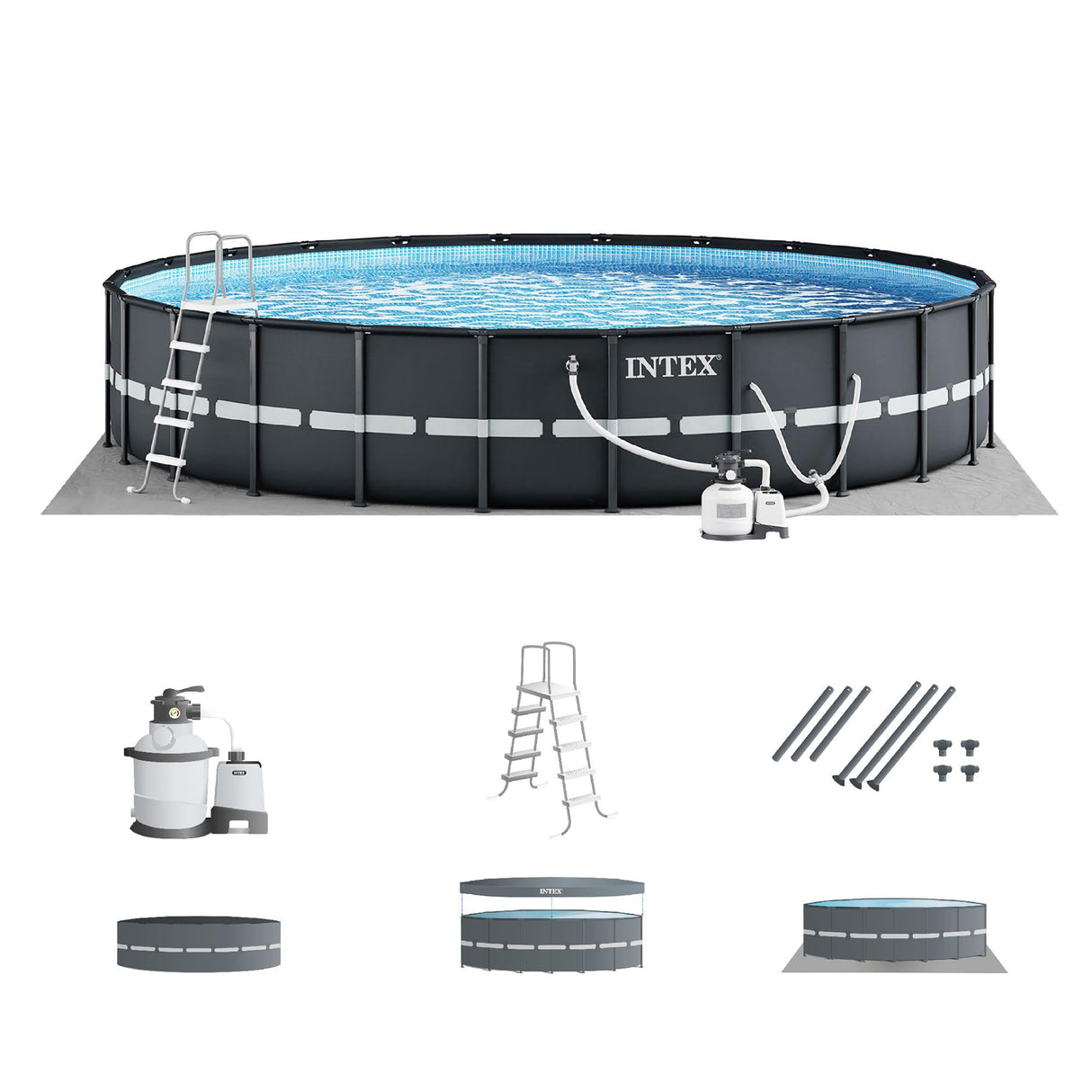 Intex 26329EH Ultra XTR Deluxe Above Ground Swimming Pool Set: 18ft x 52in – Includes 2100 GPH Cartridge Sand Filter Pump – SuperTough Puncture Resistant – Rust Resistant – Easy to Assemble