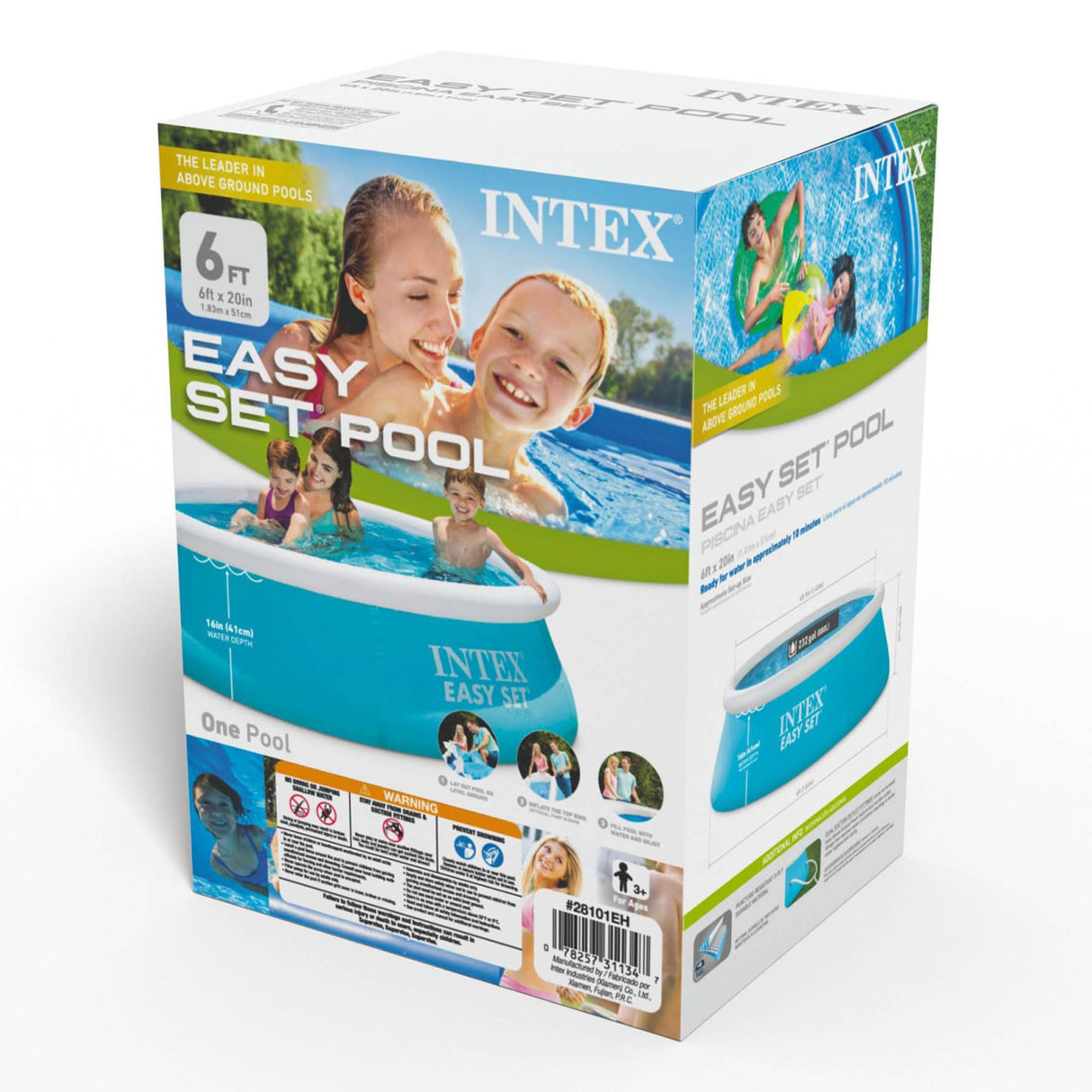Intex Inflatable Portable Above Ground Outdoor Kids Swimming Pool, Blue
