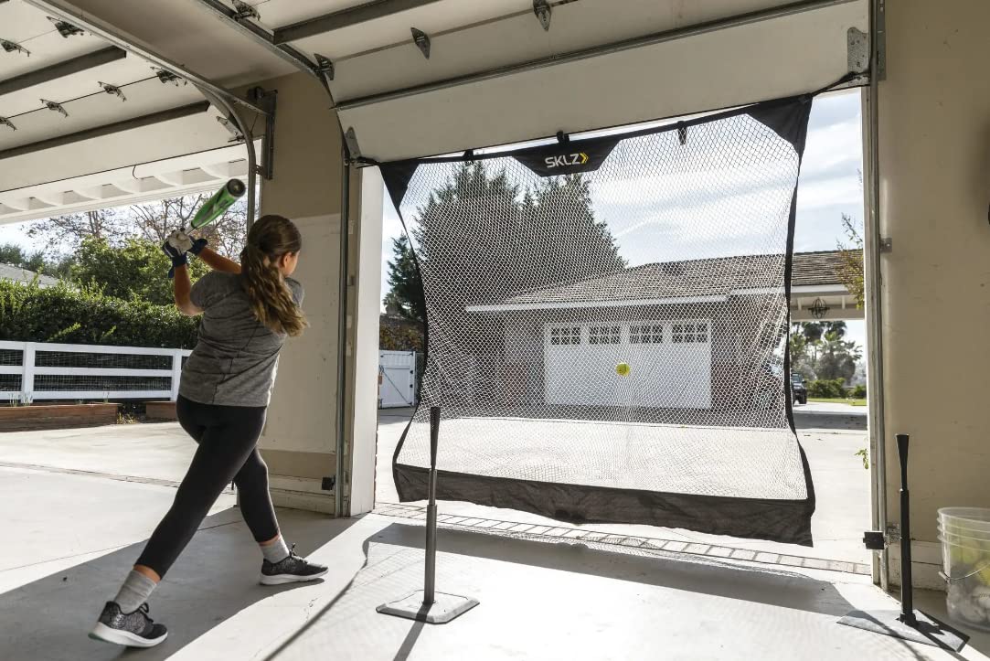 SKLZ Portable Baseball and Softball Hitting Net with Vault, Black, 7 x 7 feet