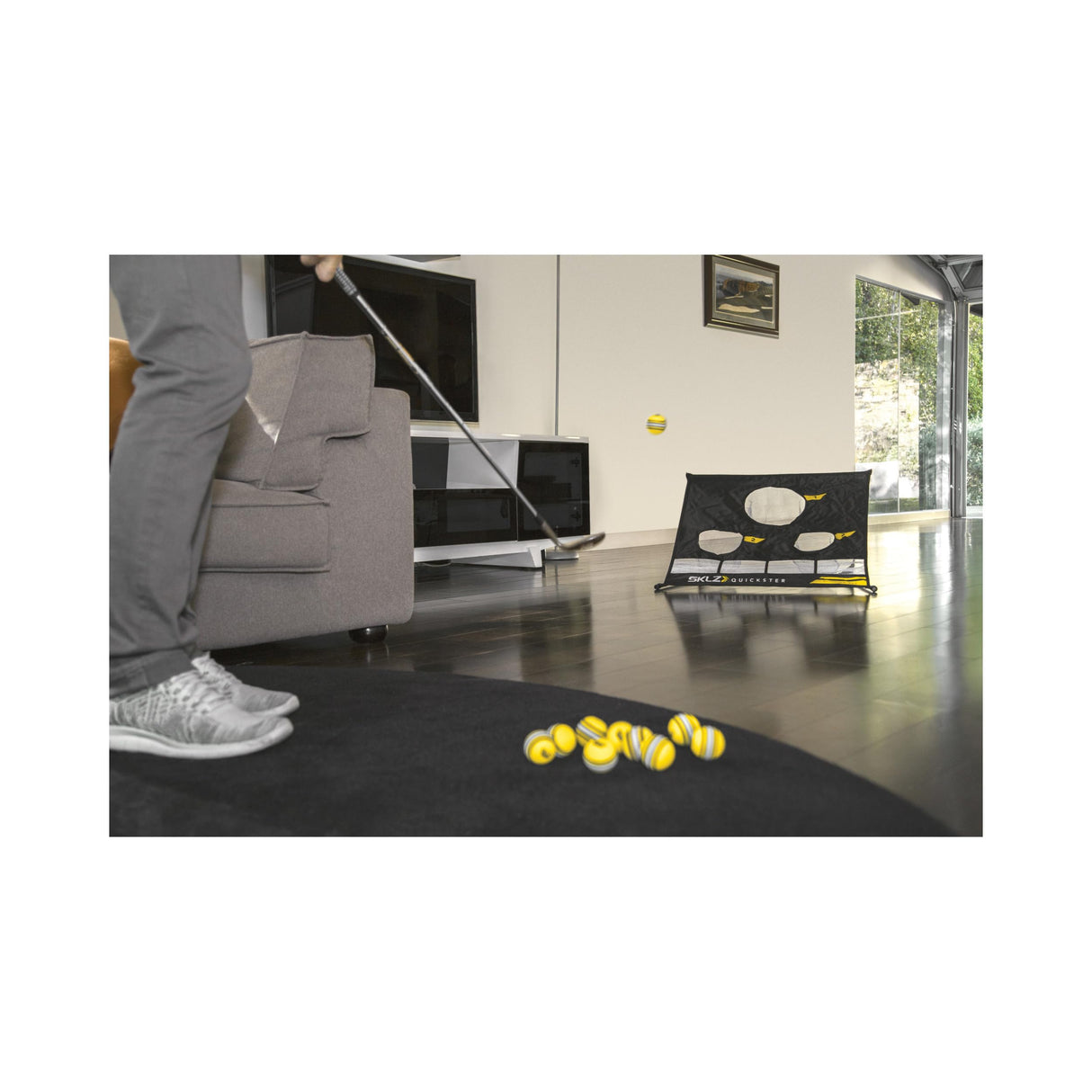 SKLZ Quickster Chipping Golf Net, Black + Balls 12 Pack