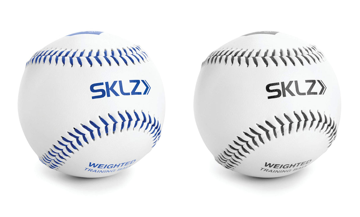SKLZ Weighted Throwing Baseballs, 2-Pack (10 Ounce and 12 Ounce),White
