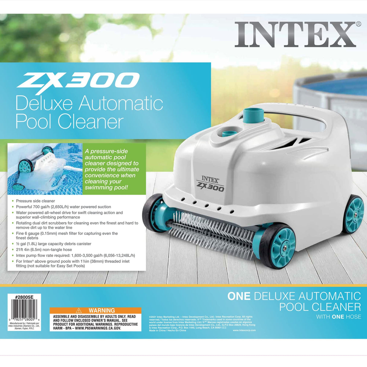 Intex 28005E ZX300 Deluxe Pressure-Side Above Ground Automatic Pool Cleaner