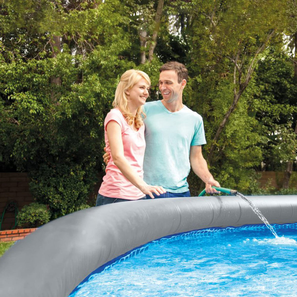 Intex Easy Set 15' x 42" Round Inflatable Outdoor Above Ground Swimming Pool Set with 1000 GPH Filter Pump