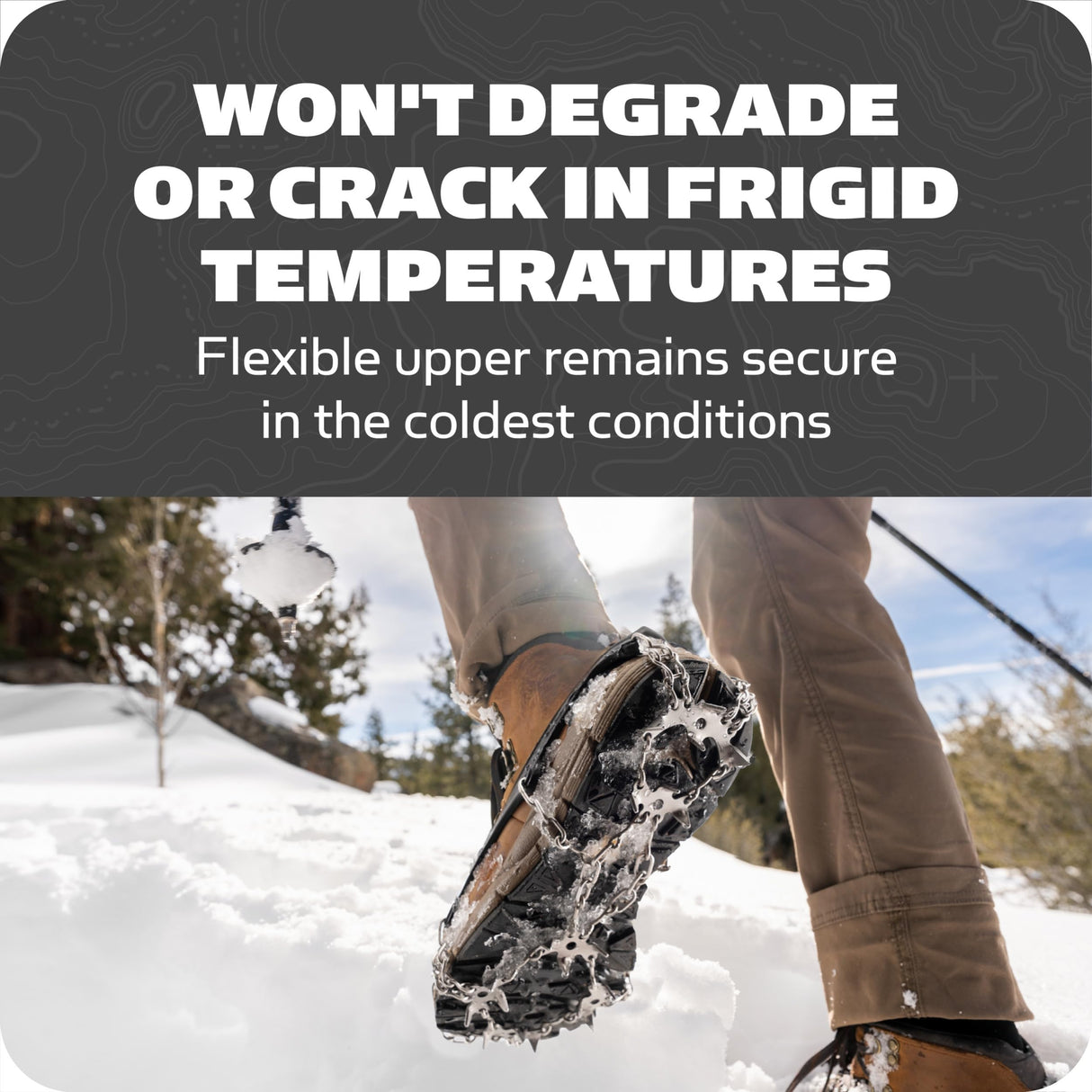 Yaktrax Adventure Grip - Durable Winter Traction Device with Stainless Steel Spikes for Ice and Snow, Flexible Thermoplastic Rubber Upper, Fits Various Footwear, Ideal for Hiking and Mountaineering