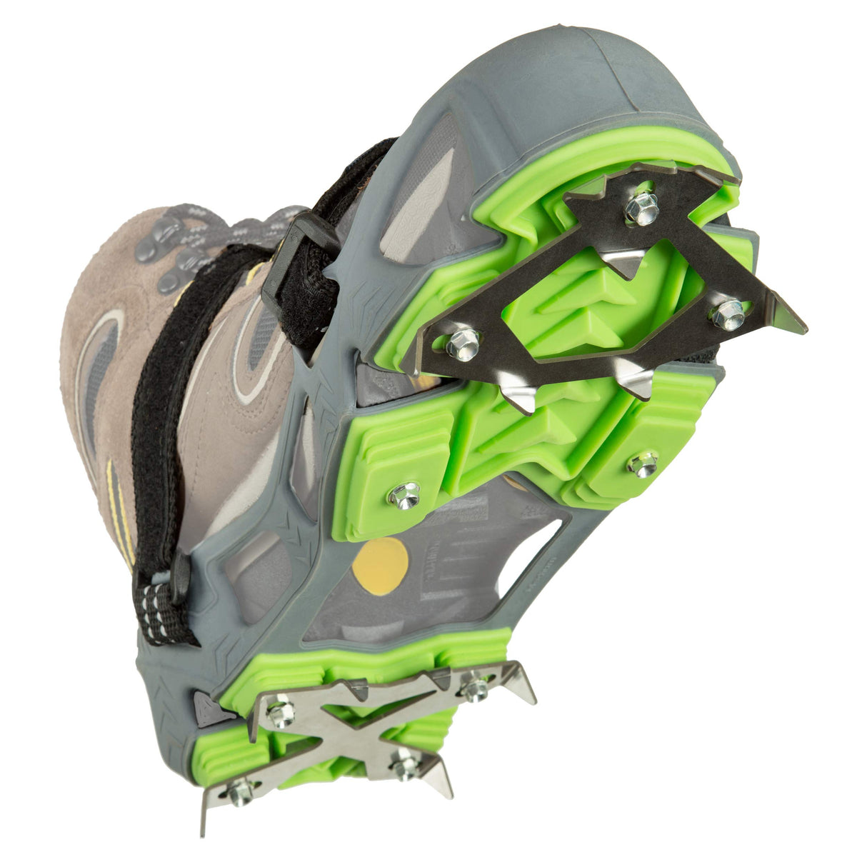 STABILicers Hike Macro Traction Crampons for Walking or Hiking on Snow and Ice,Grey/Green, (1 Pair)