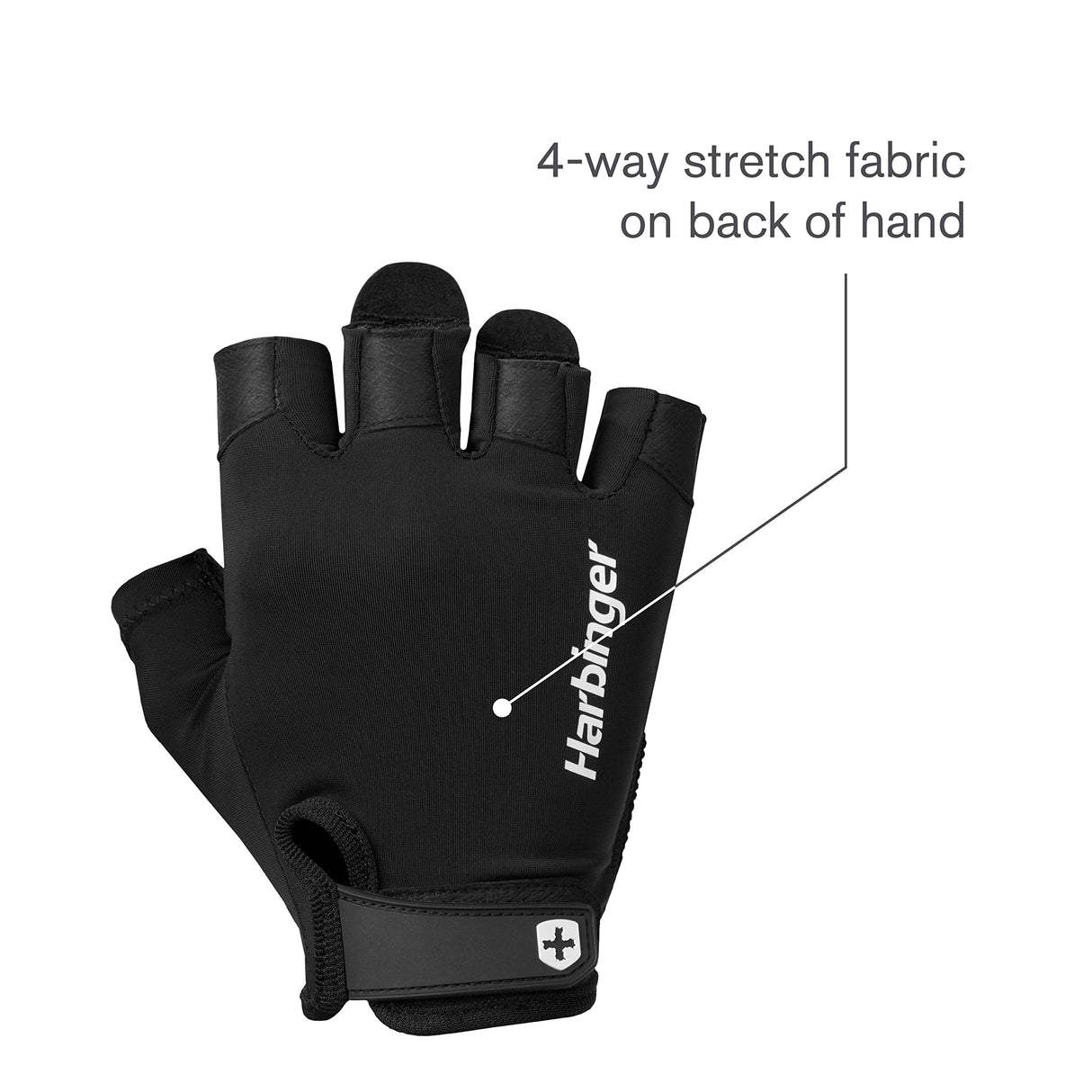 Harbinger Pro Gloves 2.0 for Weightlifting, Training, Fitness, and Gym Workouts - Unisex Black X-Large