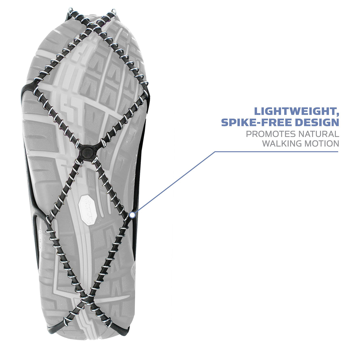 Yaktrax Walk Traction Cleats - 360-Degree Grip on Snow, Ice, & Multi-terrain Surfaces - Elastic Outer Band w/ Easy-On/Off Heel Tab & 1.2mm Zinc-coated Steel Coils - Abrasion & Rust Resistant - Unisex