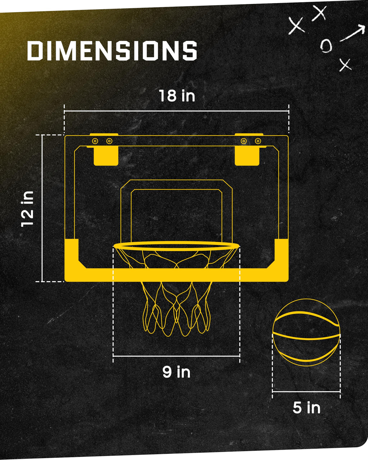 SKLZ Pro Mini Basketball Hoop - 18" x 12" Clear, Shatterproof Backboard, Breakaway Rim, Heavy Duty Net, & 5" Ball - Easy Mount Padded, Slide-On Over-Door Mounts - Suitable for Office, Dorm, Bedroom