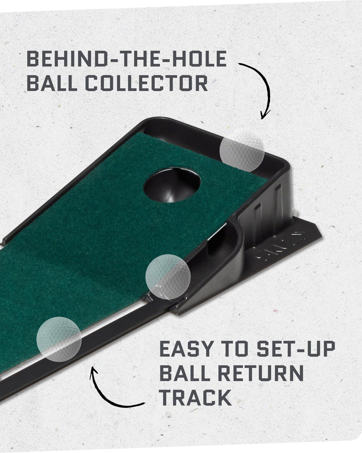 SKLZ ACCELERATOR PRO - Indoor Golf Putting Mat with Auto-Ball Return & Behind-the-Hole Ball Collector - Putter Alignment Guides at 3, 5 & 7 Feet - Rubber-Backed Mat Provides Multi-Surface Stability