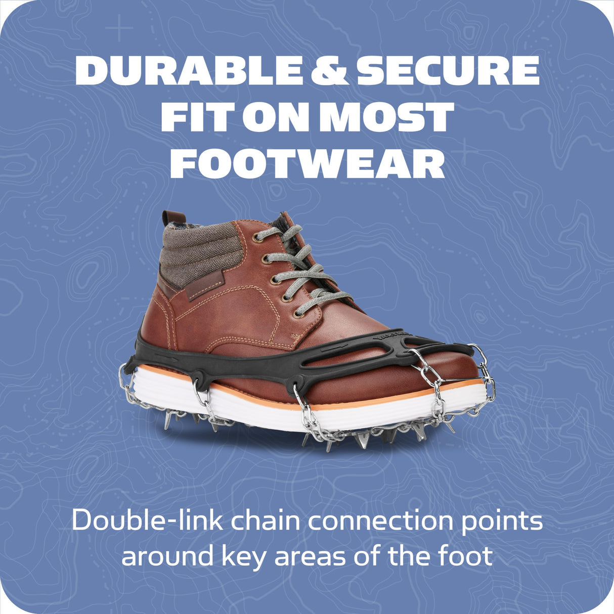 Yaktrax Adventure Grip - Durable Winter Traction Device with Stainless Steel Spikes for Ice and Snow, Flexible Thermoplastic Rubber Upper, Fits Various Footwear, Ideal for Hiking and Mountaineering