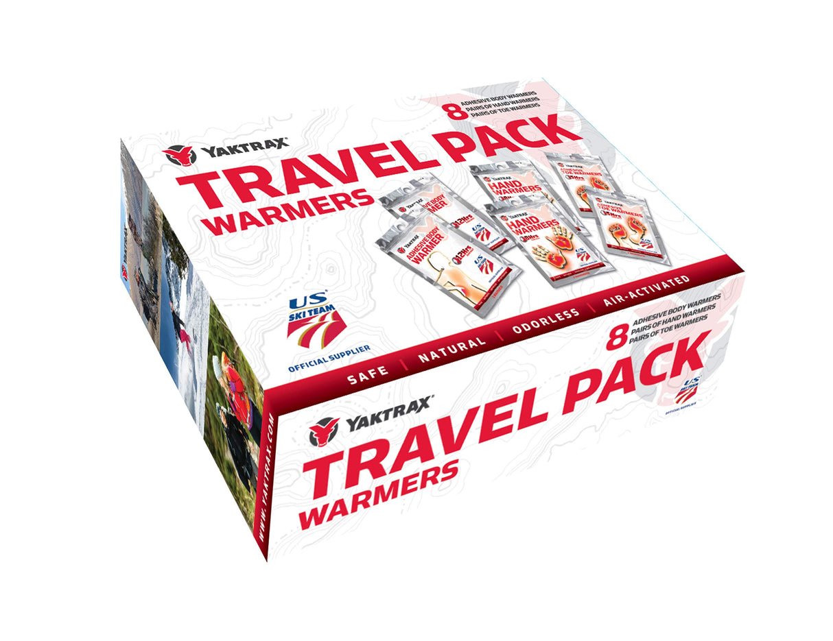 Yaktrax Warmers Travel Pack: 8 Pairs of Hand Warmers, 8 Body Warmers, 8 Pairs of Toe Warmers