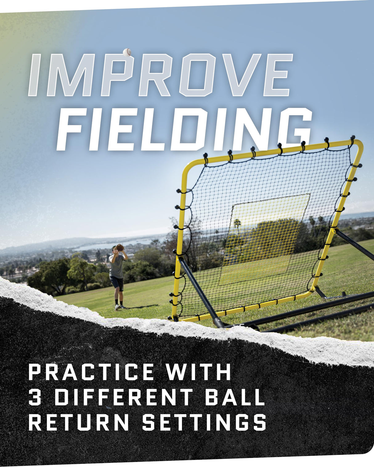 SKLZ Baseball - Softball Rebounder: Boost Your Defensive Skills with Realistic Ground Balls, Line Drives, and Pop Flies. Improve Reaction Time, Hand-Eye Coordination, and Overall Fielding Performance!