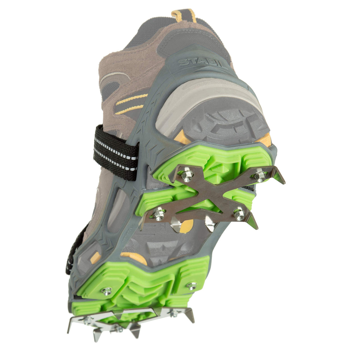 STABILicers Hike Macro Traction Crampons for Walking or Hiking on Snow and Ice,Grey/Green, (1 Pair)