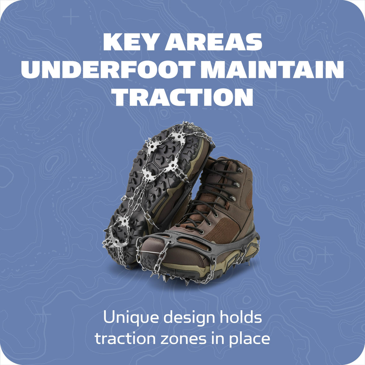 Yaktrax Adventure Grip - Durable Winter Traction Device with Stainless Steel Spikes for Ice and Snow, Flexible Thermoplastic Rubber Upper, Fits Various Footwear, Ideal for Hiking and Mountaineering