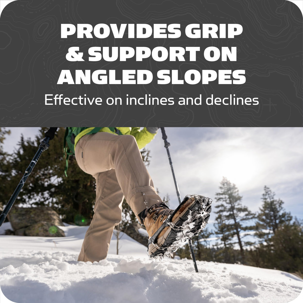 Yaktrax Adventure Grip - Durable Winter Traction Device with Stainless Steel Spikes for Ice and Snow, Flexible Thermoplastic Rubber Upper, Fits Various Footwear, Ideal for Hiking and Mountaineering