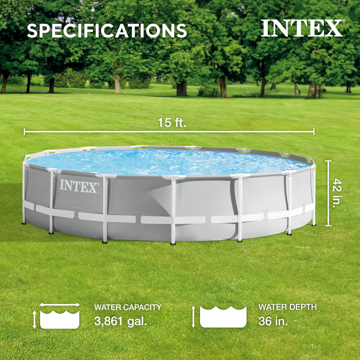 Intex Prism Frame Above Ground Swimming Pool Set