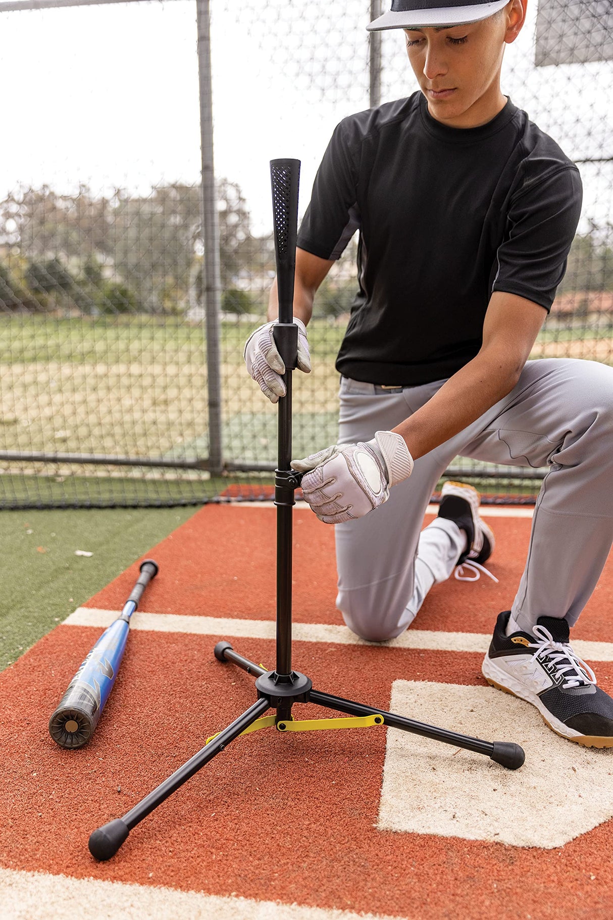 SKLZ Travel Adjustable Folding Baseball and Softball Batting Tee