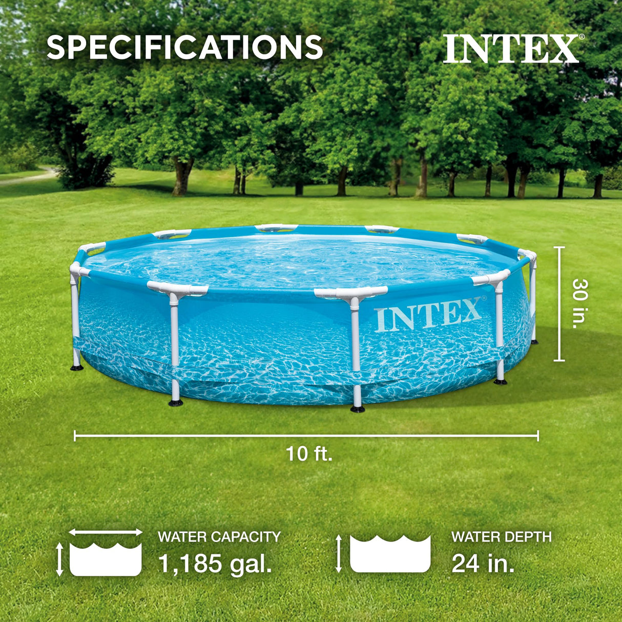 Intex 28206EH Large Round Above Ground Swimming Pool 10 Foot by 30 Inch