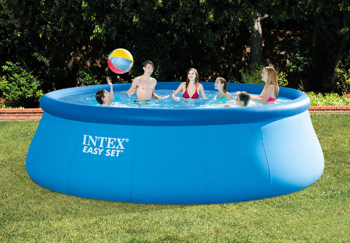 Intex 15' x 4 Inflatable Pool, Ladder, Pump and Hydrotools Chlorine Dispenser