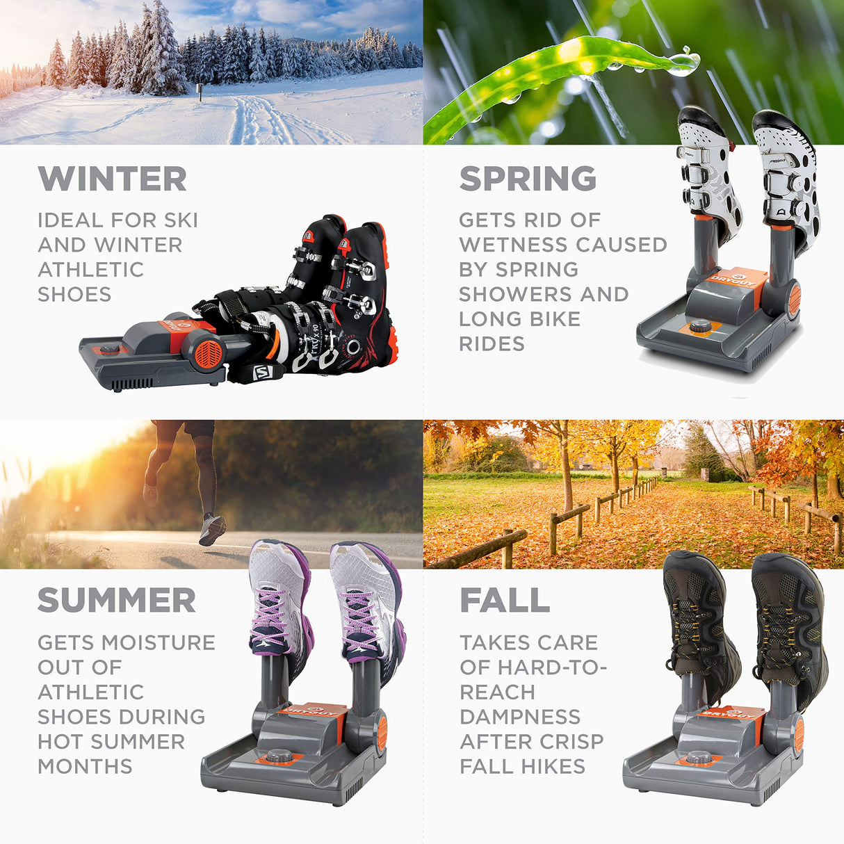 DryGuy Force Dry Sport – Electric Boot, Shoe, and Glove Dryer for Quick Drying of Sports Gear, Ski Boots, Work Boots – Portable, Silent, Energy Efficient Dryer – Prevents Odor and Moisture Build-Up