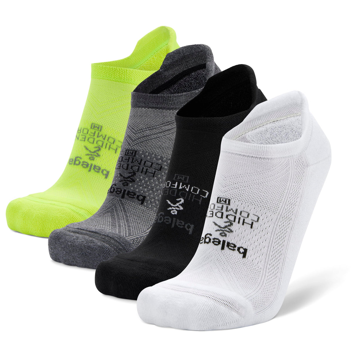 Balega Hidden Comfort Performance No Show Athletic Running Socks for Men and Women (4-Pack)