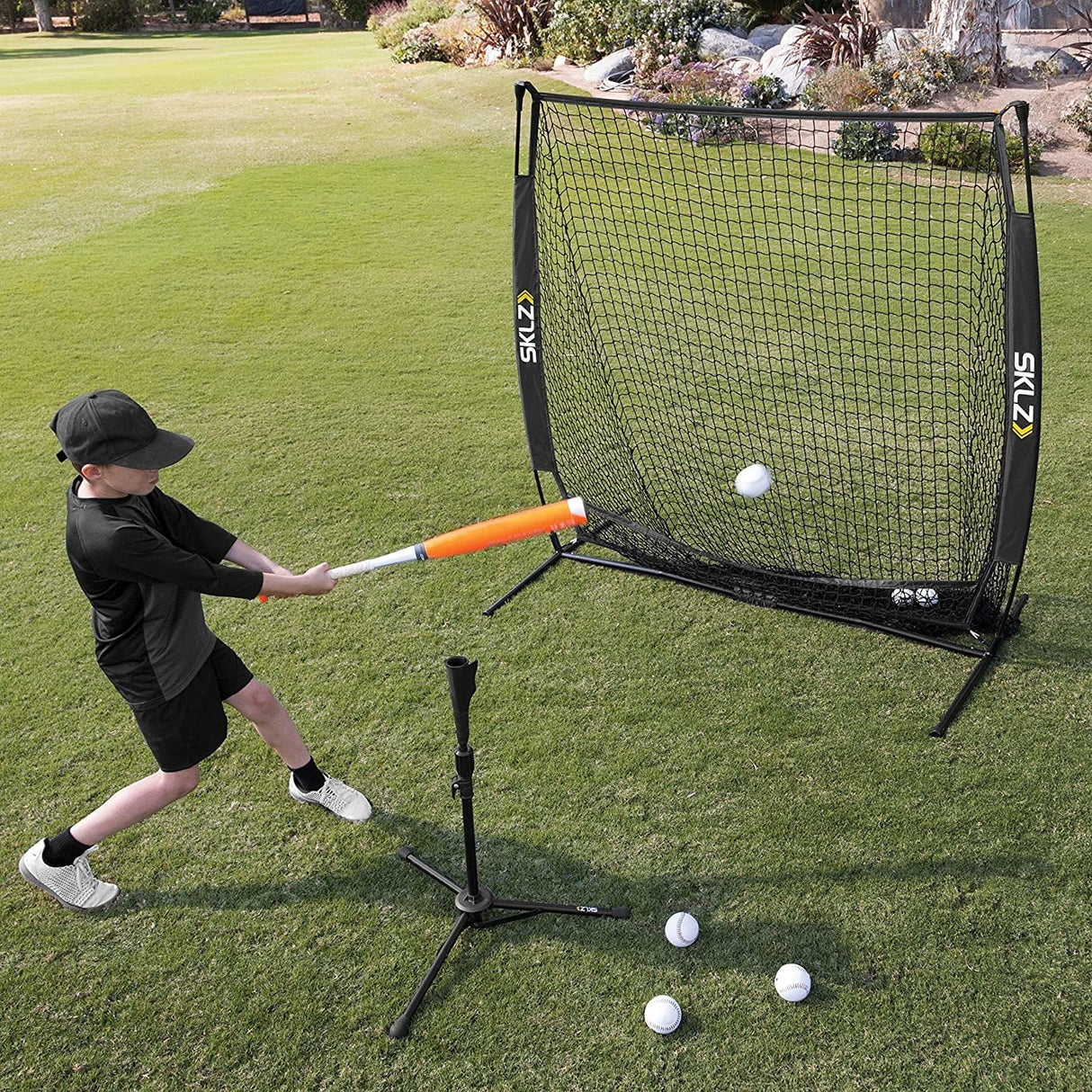 SKLZ Portable Baseball and Softball Hitting Net with Vault, 5 x 5 feet