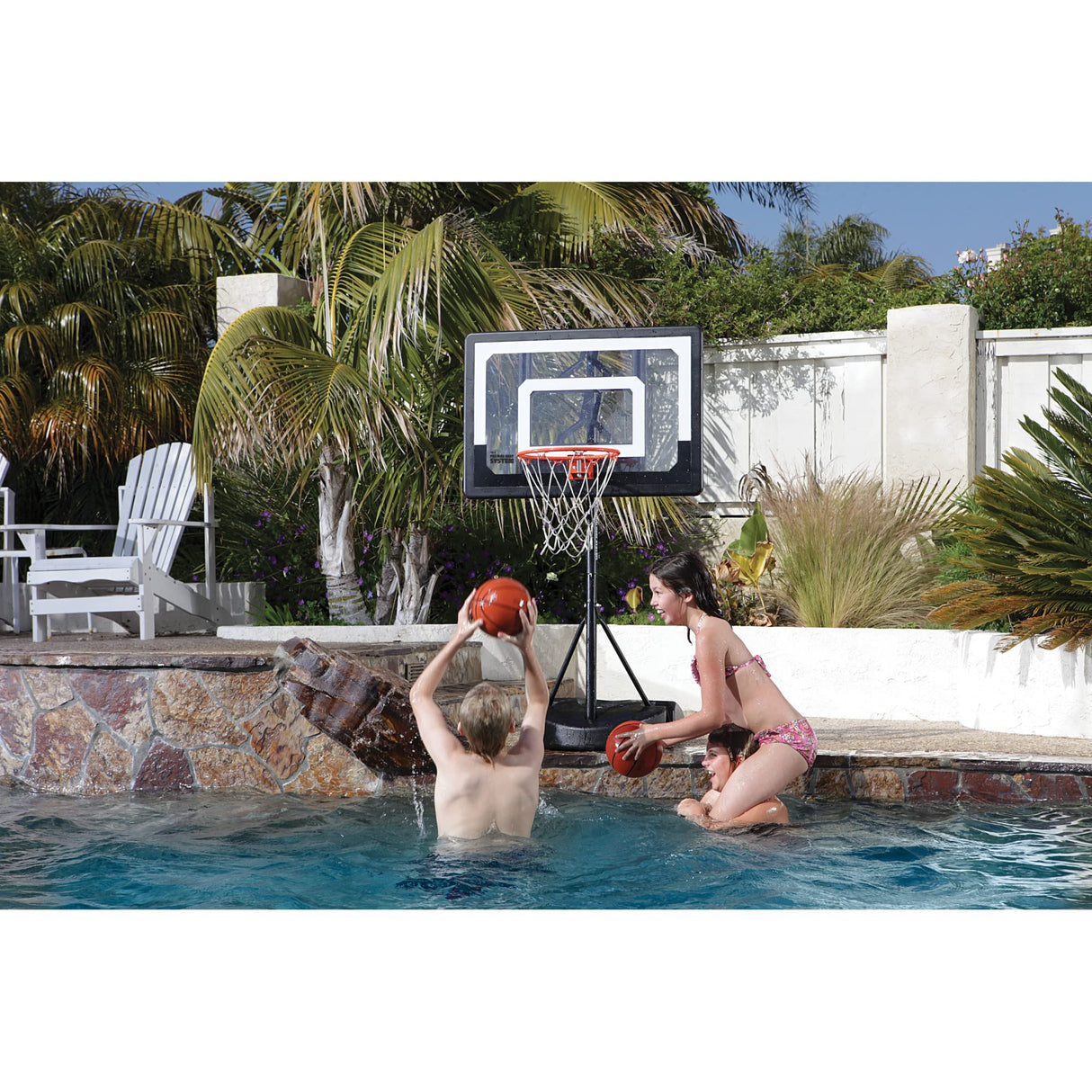 SKLZ Pro Mini Hoop Outdoor Basketball System with Adjustable-Height Pole and 7-Inch Ball, HP08-000