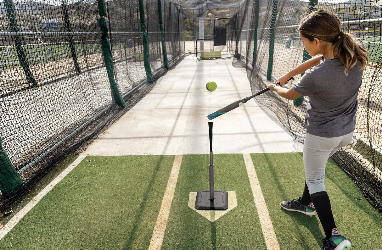 SKLZ Pro Elite Heavy-Duty Adjustable Baseball and Softball Batting Training Tee Black