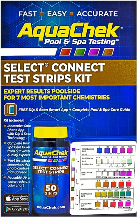 AquaChek Select Connect 7-Way Pool and Spa Test Strips Complete Kit