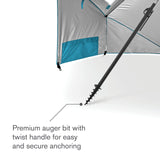 Sport-Brella Premiere UPF 50+ Umbrella Shelter for Sun and Rain Protection (8-Foot), Aqua