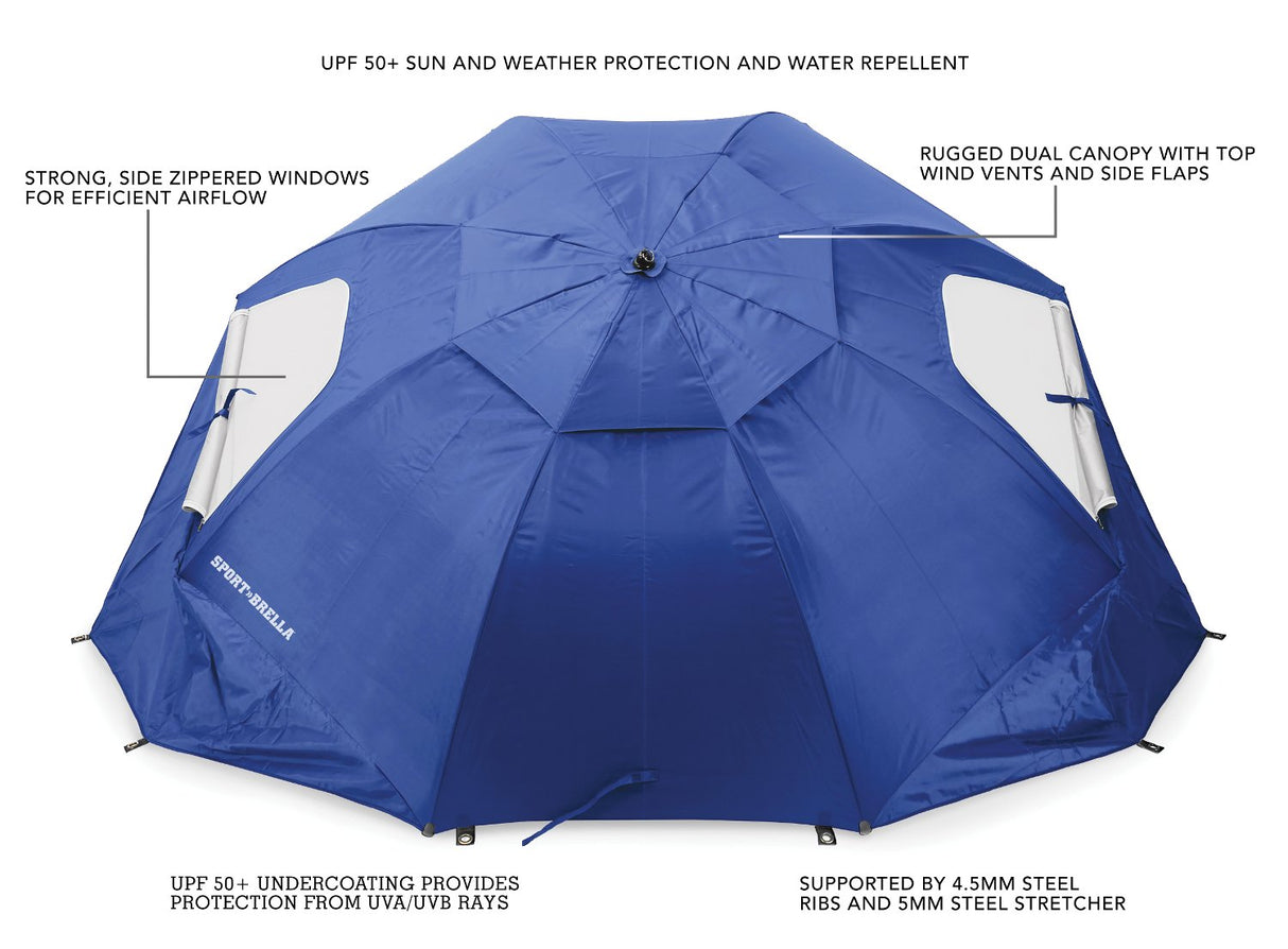 Sport-Brella Vented SPF 50+ Sun and Rain Canopy Umbrella for Beach and Sports Events (8-Foot)