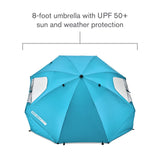 Sport-Brella Premiere UPF 50+ Umbrella Shelter for Sun and Rain Protection (8-Foot), Aqua