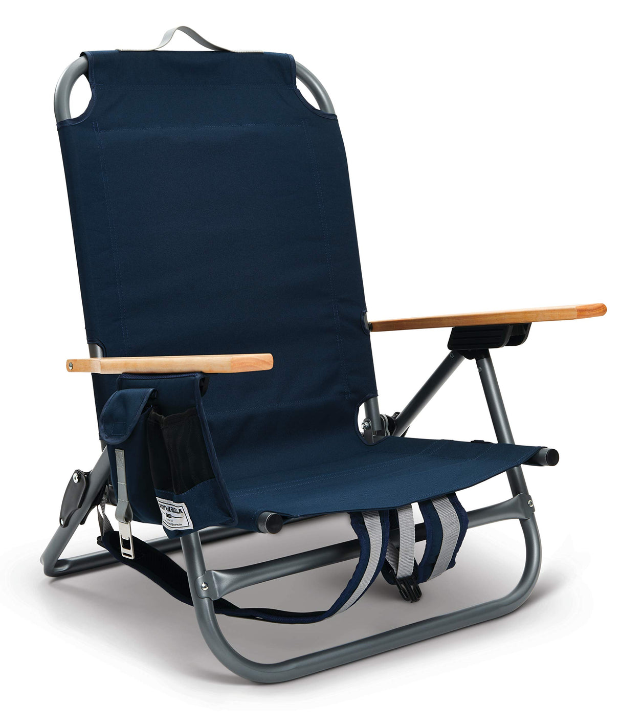 Sport-Brella SunSoul Folding Light-Weight Backpack Beach Chair,Cup Holders|Arm Rest|Foldable, Aluminum, Navy