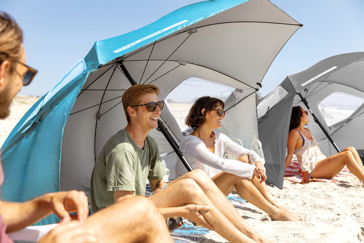 Sport-Brella Premiere UPF 50+ Umbrella Shelter for Sun and Rain Protection (8-Foot), Aqua