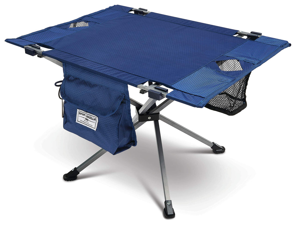 Sport-Brella SunSoul Portable Folding Table for Outdoor Camping, Picnics, Tailgates, and Beach Navy