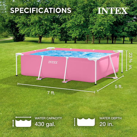 Intex Metal Frame Above Ground Outdoor Backyard Swimming Pool