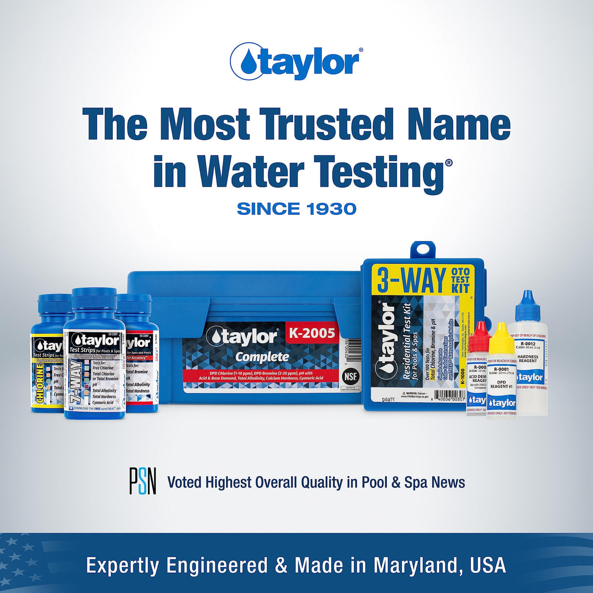 Taylor K-1000 Basic Residential Pool & Spa Test Kit