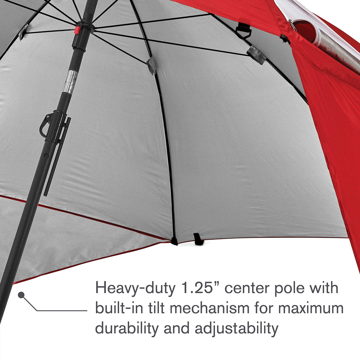 Sport-Brella Premiere UPF 50+ Umbrella Shelter for Sun and Rain Protection (8-Foot, Gray)