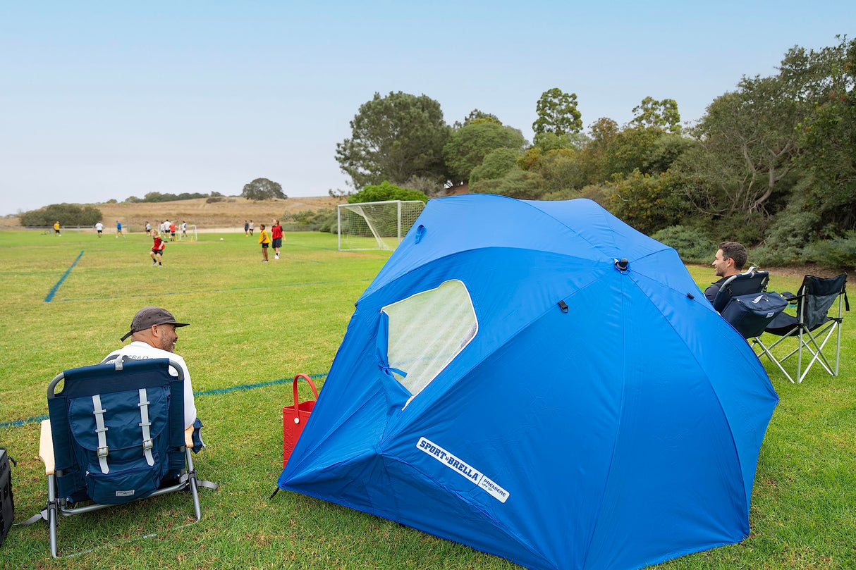 Sport-Brella Premiere UPF 50+ Umbrella Shelter for Sun and Rain Protection (8-Foot, Blue)